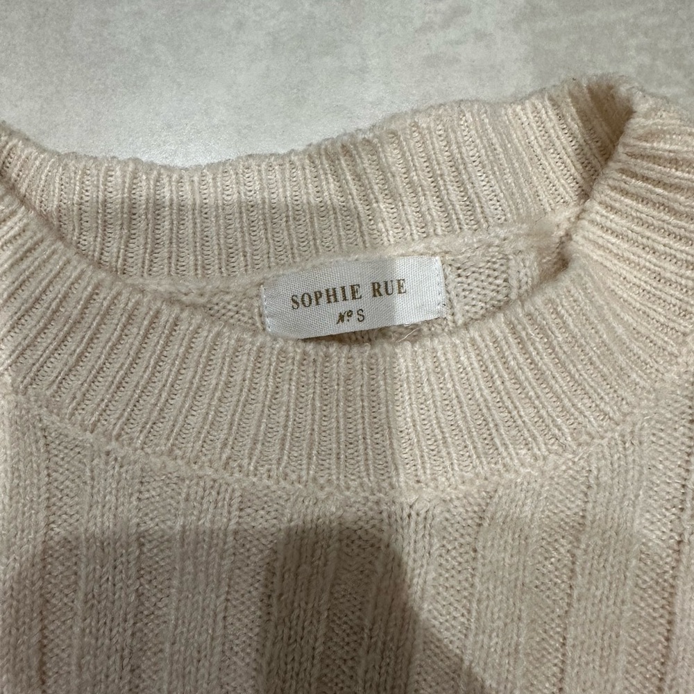 Sophie Rue Cream Ribbed Sweater - Picture 4 of 6